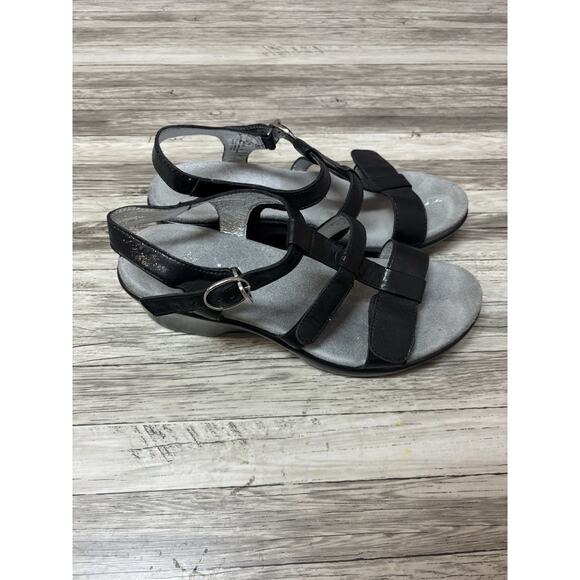 Alegria Womens Strappy Sandals Size 10.5-11 EUR 41 Black Leather Comfort Shoes - Picture 4 of 10